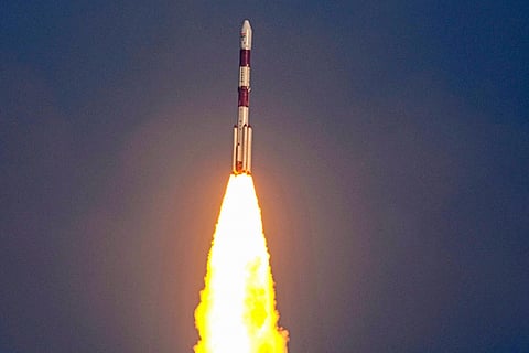 Rocket launch by ISRO