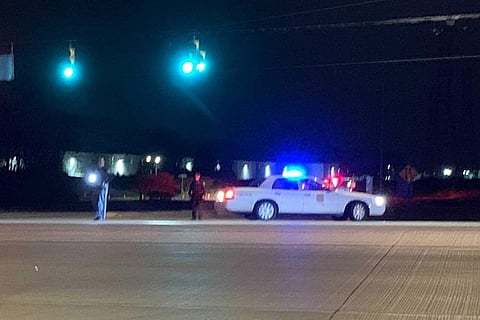 Police vehicle in crime spot