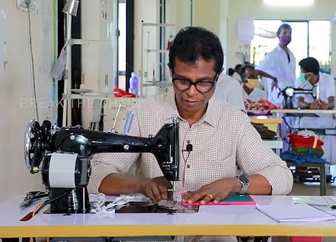 Watch: Actor Indrans, a tailoring professional once, shows how to make face masks