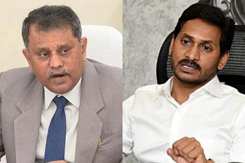 State Election Commissioner Nimmagadda Ramesh Kumar and Chief Minister Jagan Mohan Reddy