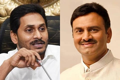 A collage of Jagan and Raghu Ramakrishna Raju