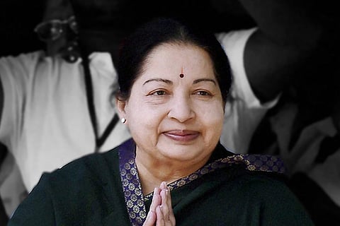 Former AIADMK supremo J Jayalalithaa folding her hands