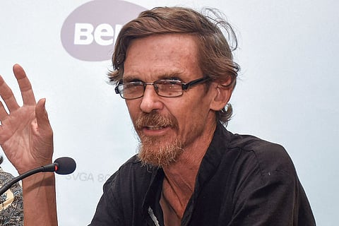 Jean Dreze speaking at a conference
