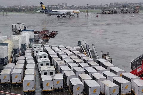 Grounded Jet Airways aircraft
