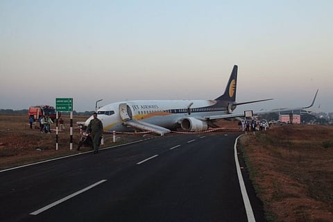 Jet Airways plane skids off runway at Goa's Dabolim airport, few injured