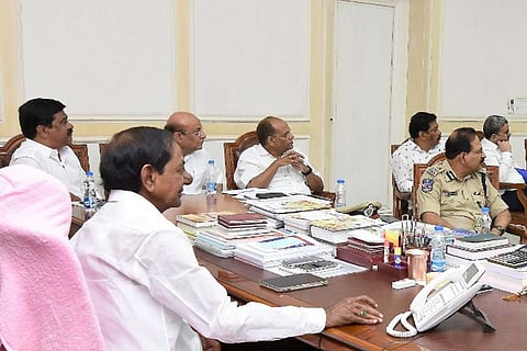 KCR meeting with officials on heavy rains in Telangana