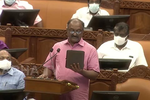 Kerala Finance Minister Balagopal presenting budget