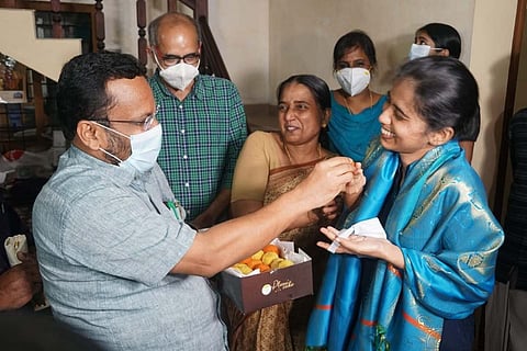 Minister K Rajan meets K Meera