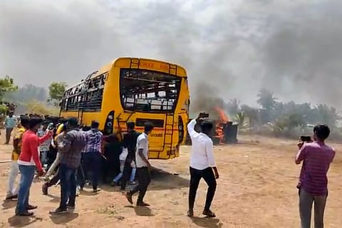 Kallakurichi protest over student's death at Sakthi Matriculation School