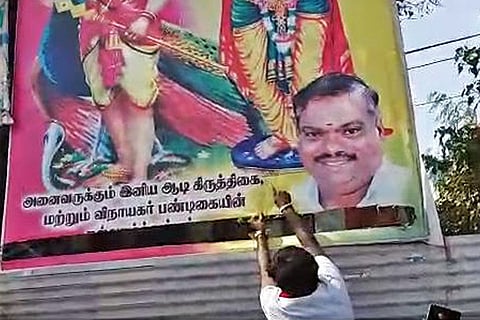 ‘This is Karnataka’: Kannada outfit tears down Tamil hoarding of Bengaluru corporator