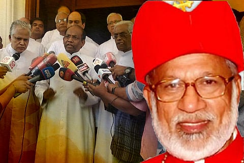 Priests of Kerala Syro-Malabar church along with Cardinal Mar Alencherry