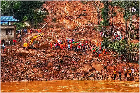 Rescue operations going on in a Kerala's Idukki where landslide washed away a region