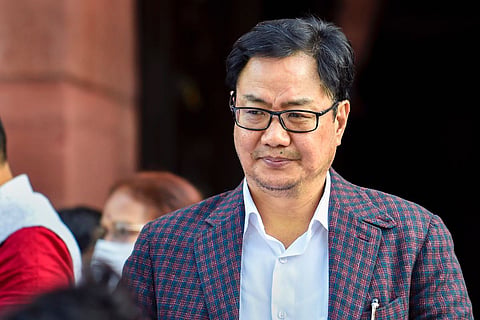 File image of Union Law Minister Kiren Rijiju at Parliament