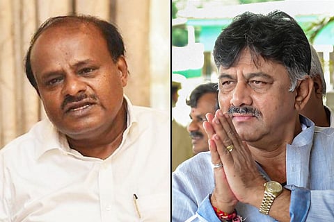 HD Kumaraswamy (left) and DK Shivakumar