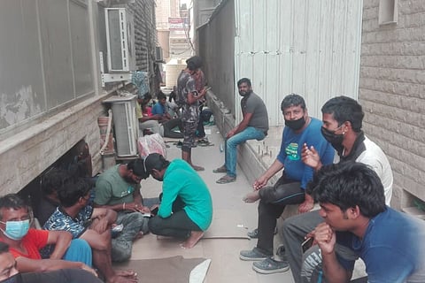 Indian migrant workers in Kuwait.