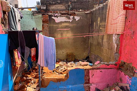 Collapsed house