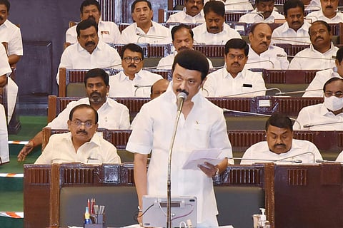 TN Chief Minister Stalin addressing the state assembly