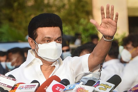 MK Stalin speaking to media after DMK win in local body polls