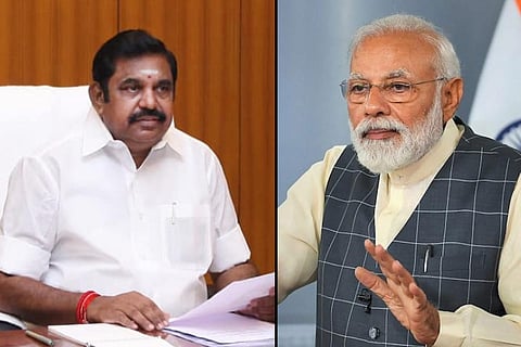Chief Minister Edappadi K Palaniswami and Prime Minister Narendra Modi