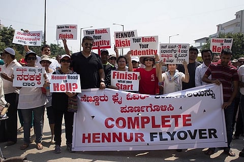 'Taj Mahal-20 yrs, Vidhana Soudha-4 yrs’: B’luru protests 8-yr delay of Hennur flyover