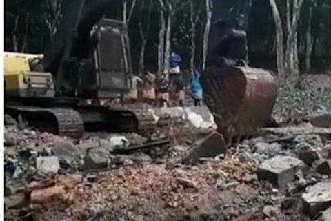Spot where blast took place