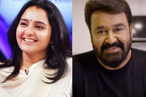 Actors Manju Warrier and Mohanlal