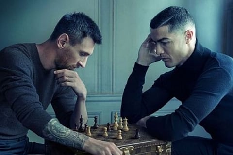 An image of Messi and Ronaldo