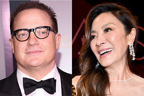 Actors Brendan Fraser and Michelle Yeoh
