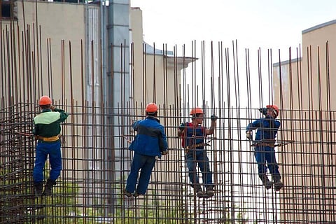 Workers at a construction site