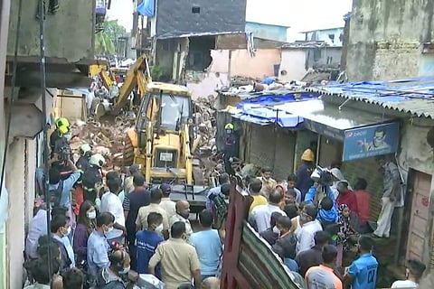 A residential building collapsed in the New Collector compound, Malad West of Mumbai