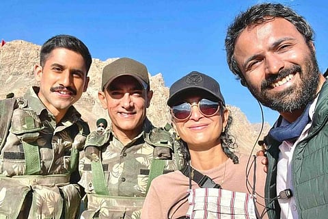 Naga Chaitanya and Aamir Khan along with the producer and director of Laal Singh Chaddha