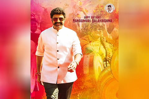 Nandamuri Balakrishna striking stylish pose in a colourful poster