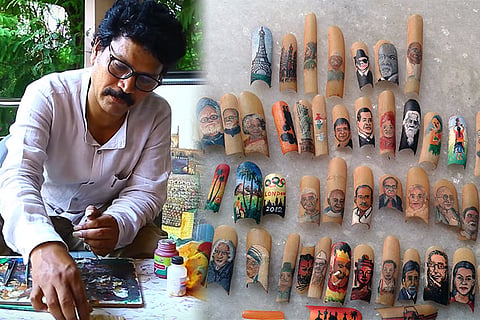 Video: Meet the Hyderabad artist making beautiful paintings on his nails