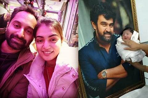 Nazriya and Fahadh visit Meghna and Chiranjeevi's baby