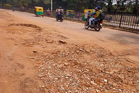 Damaged Bengaluru road