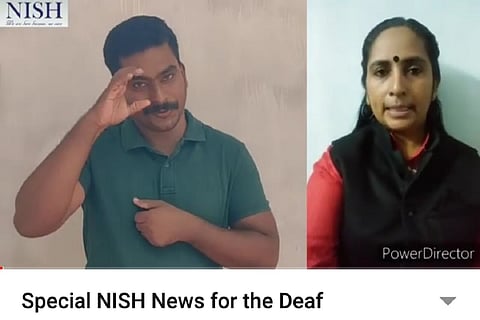 Kerala teacher presents COVID-19 news for students with speech and hearing disability