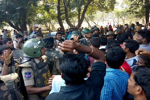 Tension prevails at Osmania University in Hyderabad over TSPSC paper leak