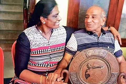 PT Usha with OM Nambiar