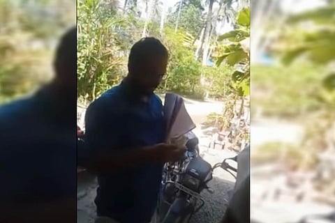 Employee of Kayamkulam cooperative bank distributing pension during postal voting