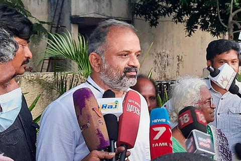 Perarivalan, convicted in the Rajiv Gandhi assassination case, speaks to the media