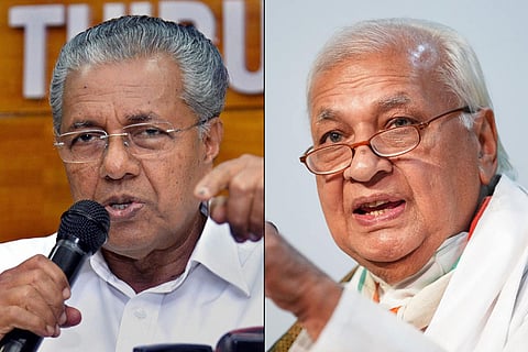Collage of Kerala Chief Minister Pinarayi Vijayan and Governor Arif Mohammed Khan