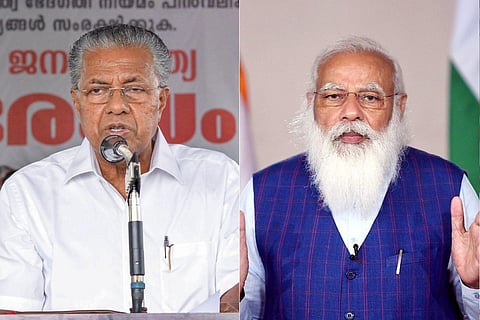 Collage of Chief Minister Pinarayi Vijayan and Prime Minister Narendra Modi