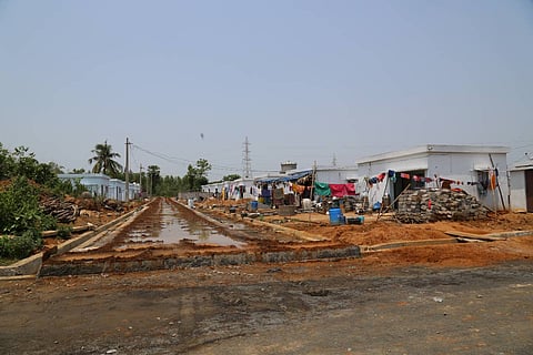 Houses in a Polavaram resettlement colony in Indukuru