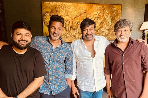 choreographer Prabhu Deva, actor Chiranjeevi, music composer Thaman and director Mohan Raja