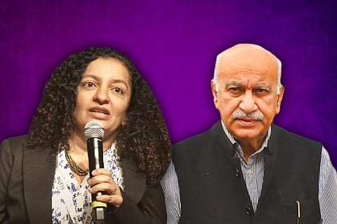 Collage of Journalist Priya Ramani and former Union Minister MJ Akbar