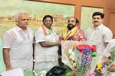 R Krishnaiah meets Puducherry CM, asks him to reserve 50 pc seats in Assembly for BCs