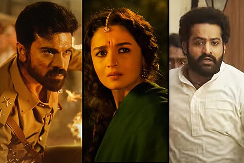 Ram Charan, Alia Bhatt and Jr NTR in the glimpse video of RRR