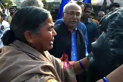 Rohith Shahadath Din: Radhika Vemula breaks down before son's bust
