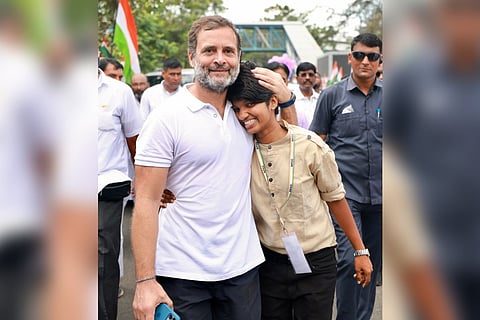 Rahul Gandhi and KSU Ernakulam District Secretary Miva Jolly