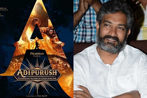 Director SS Rajamouli and Adipurush poster